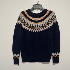 Boden Dark Blue Sweater with Vibrant Pattern